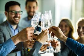 Professional corporate event with beverage counter